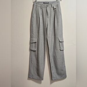 The Kript high waisted relaxed skate fit cargo pants color grey size XS